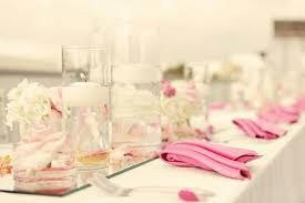 centre de table bougeoirs mariage rose poudre argent